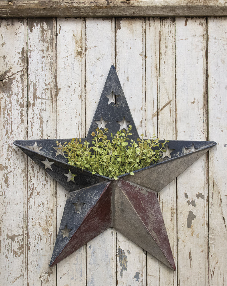 Antiqued Metal Patriotic Star Pocket