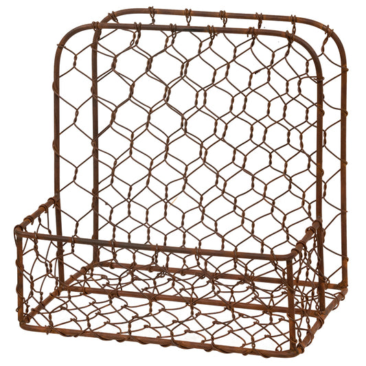 Rusty Galvanized Wire Napkin Holder