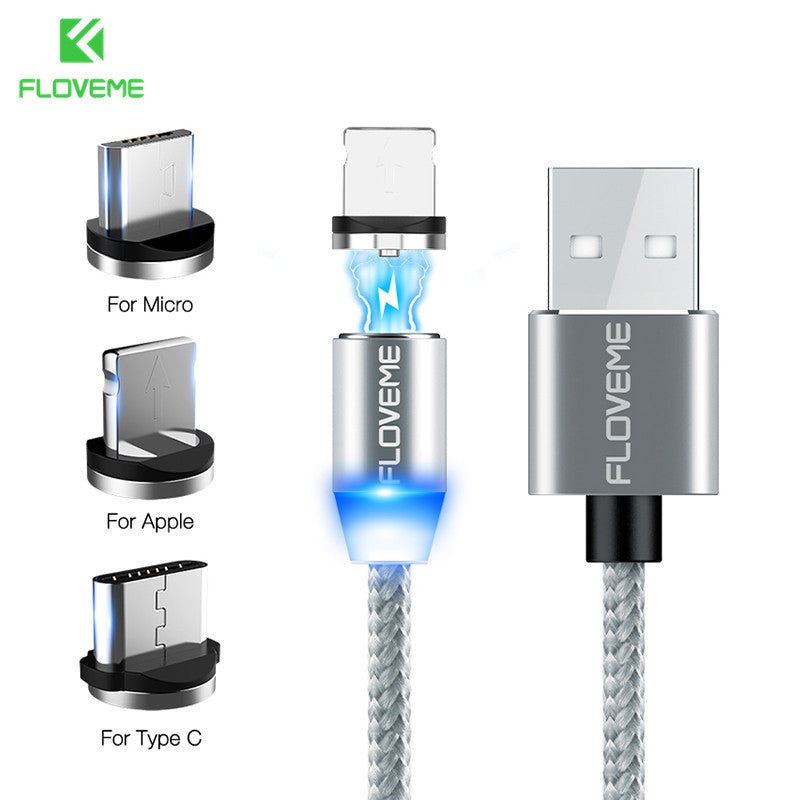Compatible with Apple, Magnetic Micro USB Cable For Android and IOS Devices