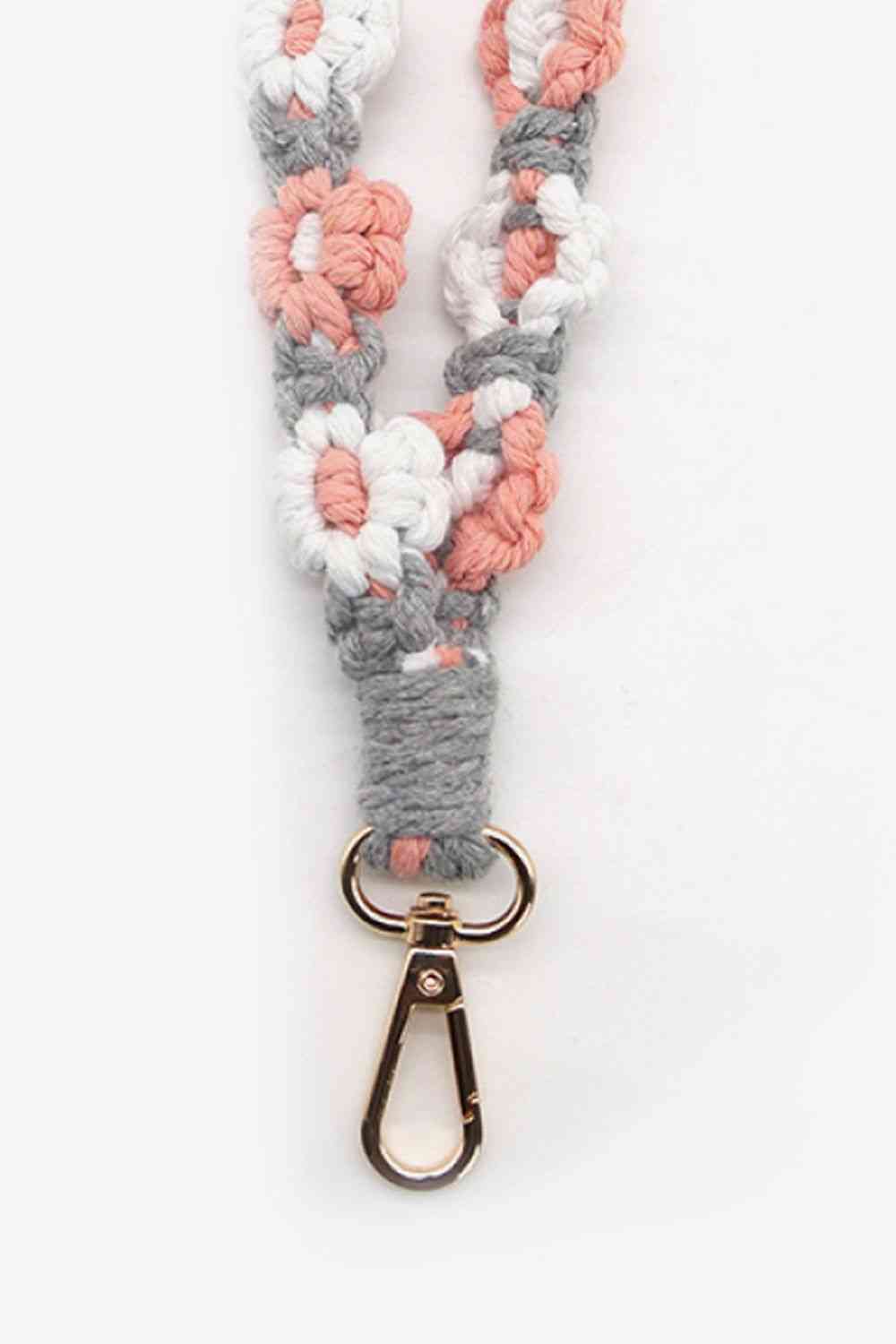 Assorted 4-Piece Macrame Flower Keychain