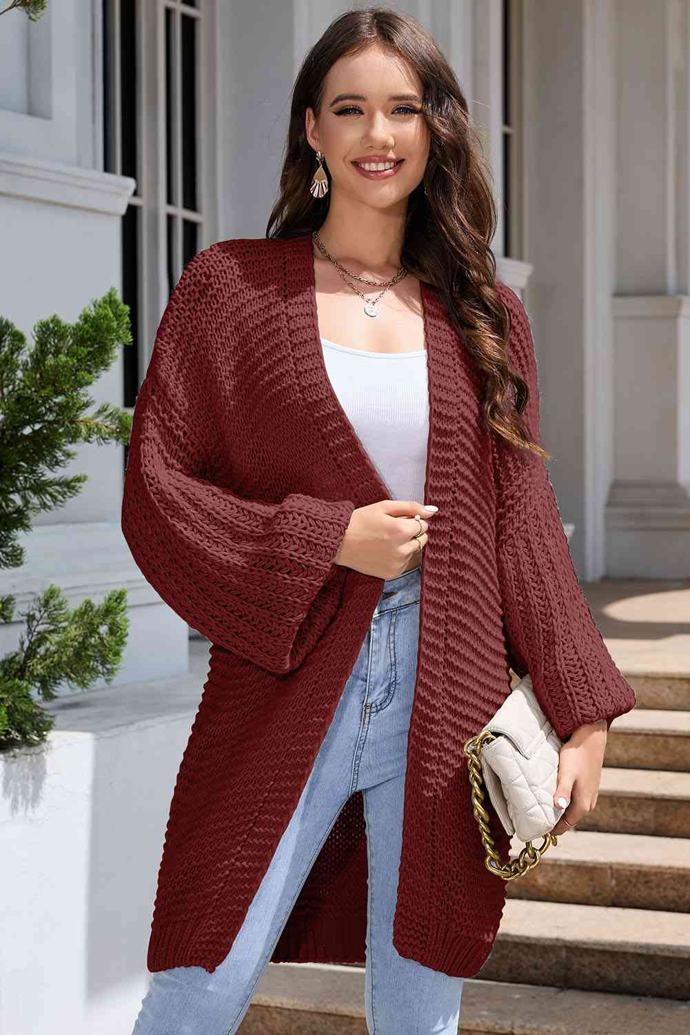 Open Front Longline Cardigan