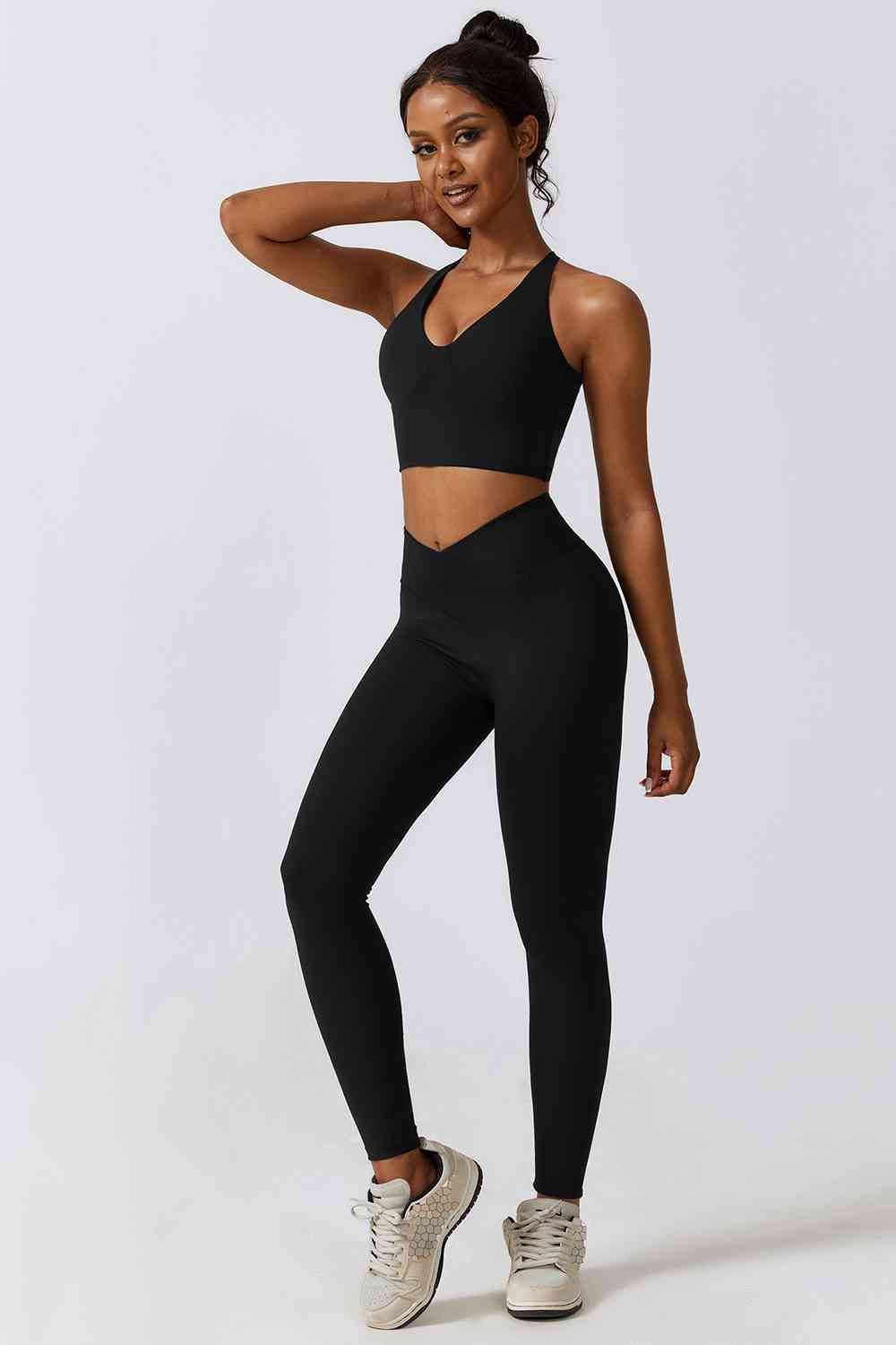 Crisscross Sports Bra and Leggings Set