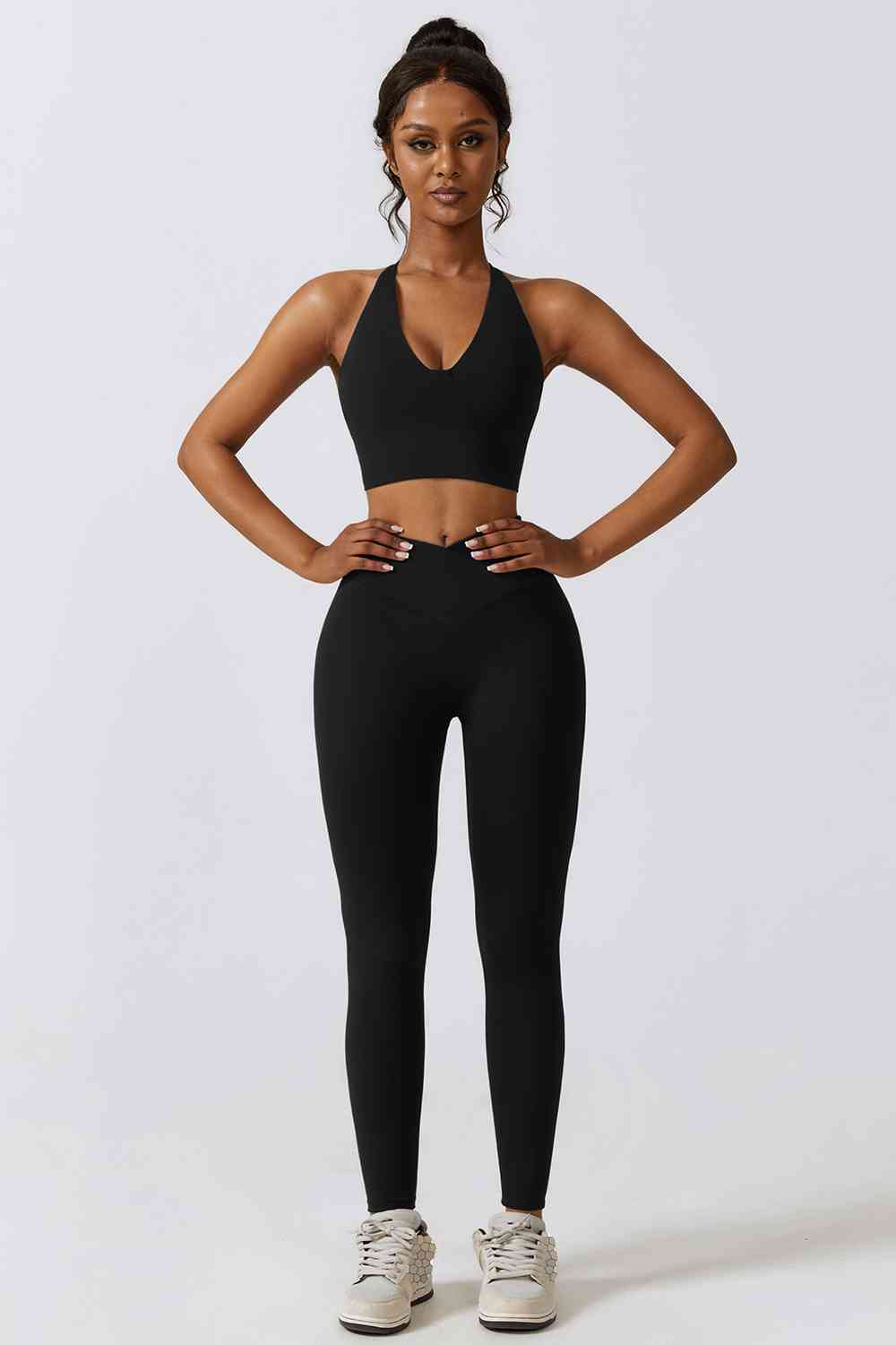 Crisscross Sports Bra and Leggings Set