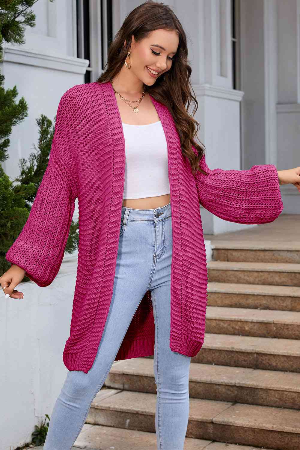 Open Front Longline Cardigan