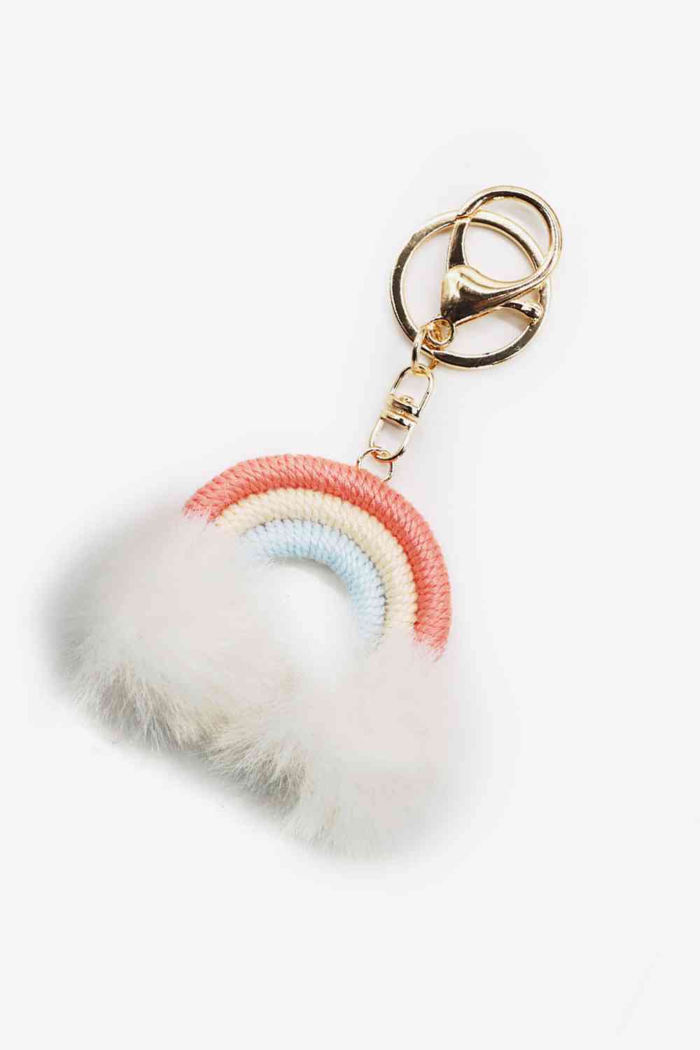 Assorted 4-Pack Rainbow Pom Pom Keychain