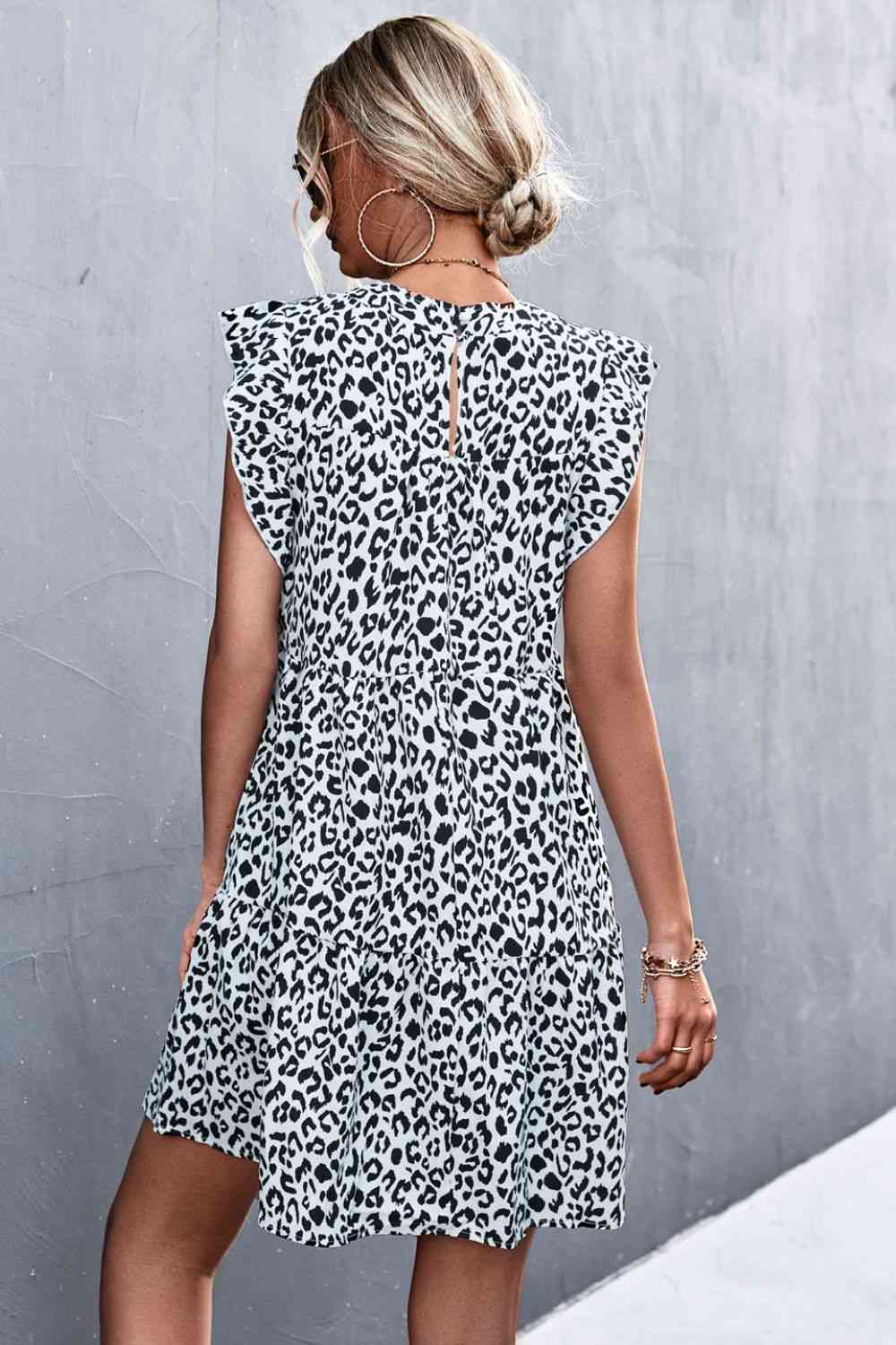 Leopard Round Neck Mini Dress