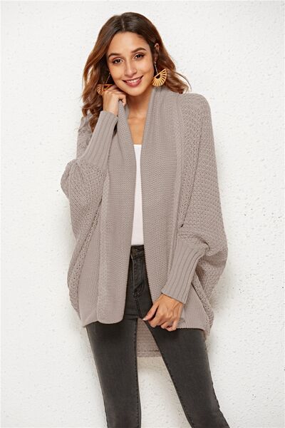 Open Front Batwing Sleeve Cardigan