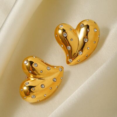 Heart Shape 18K Gold-Plated Zircon Earring
