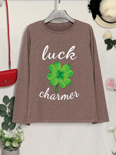 LUCK CHARMER Lucky Clover Round Neck T-Shirt