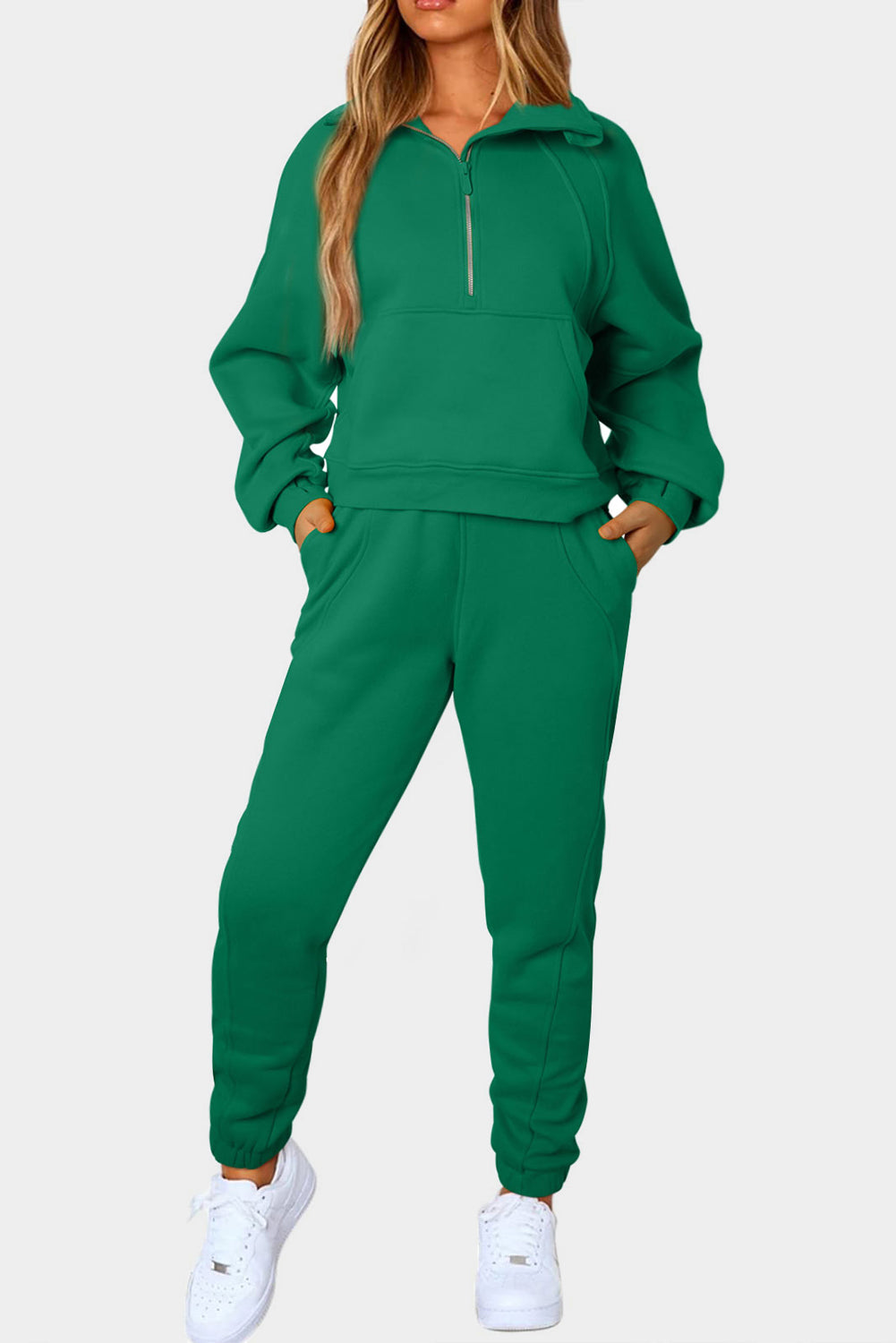 Half-Zip Sports Set with Pockets