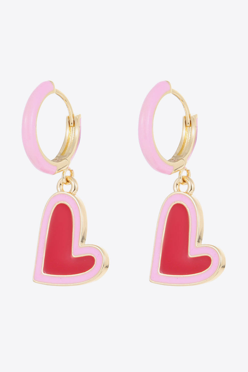 5-Pair Wholesale Contrast Heart-Shaped Drop Earrings