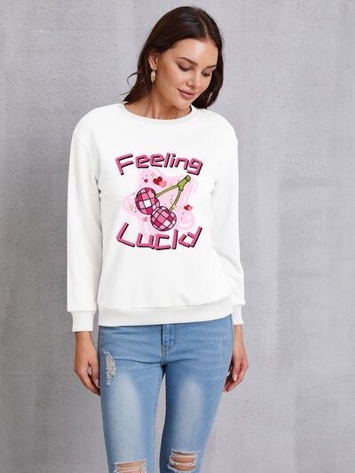 FEELING LUCKY Round Neck Sweatshirt