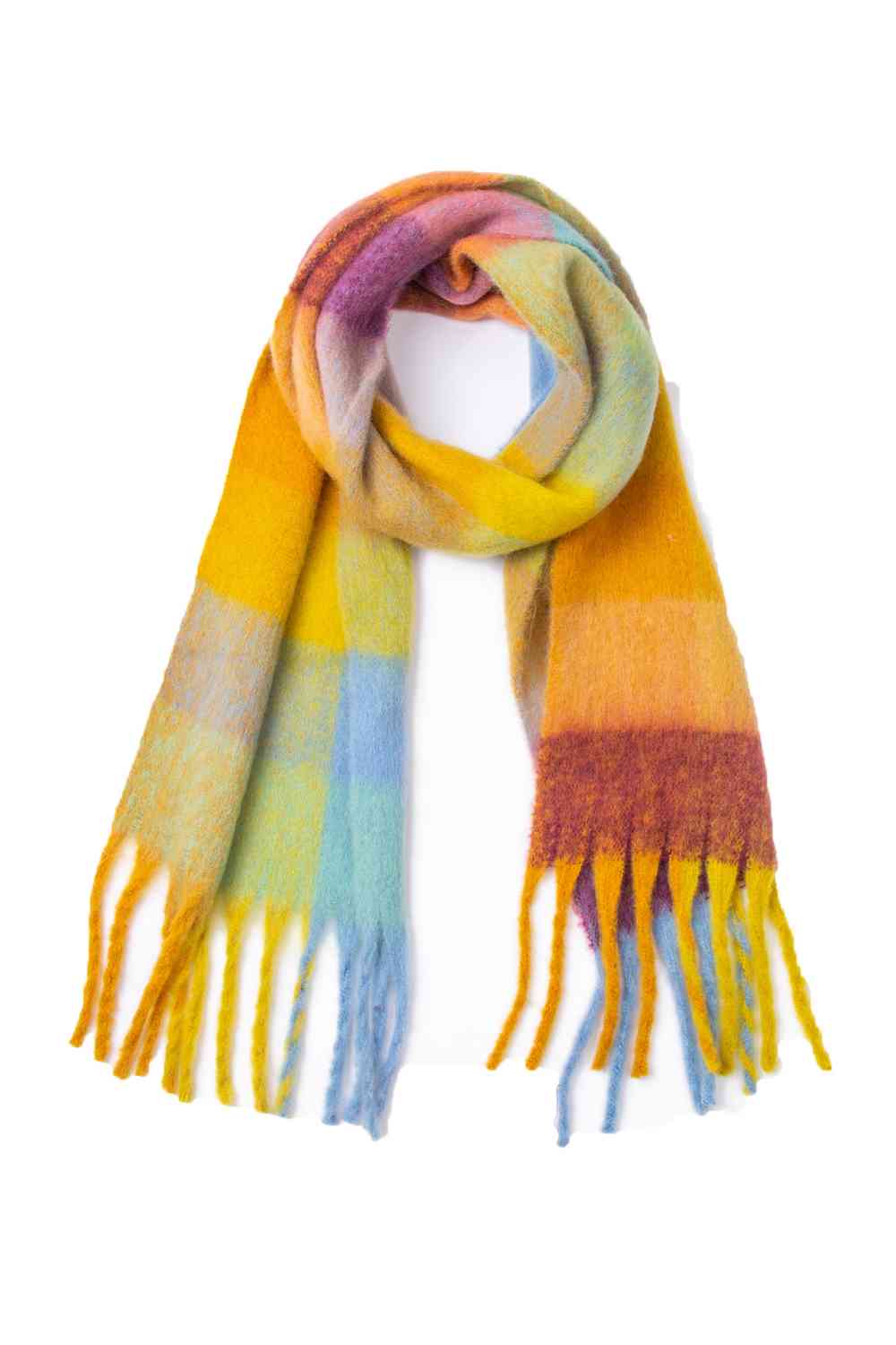 Fringe Detail Polyester Scarf