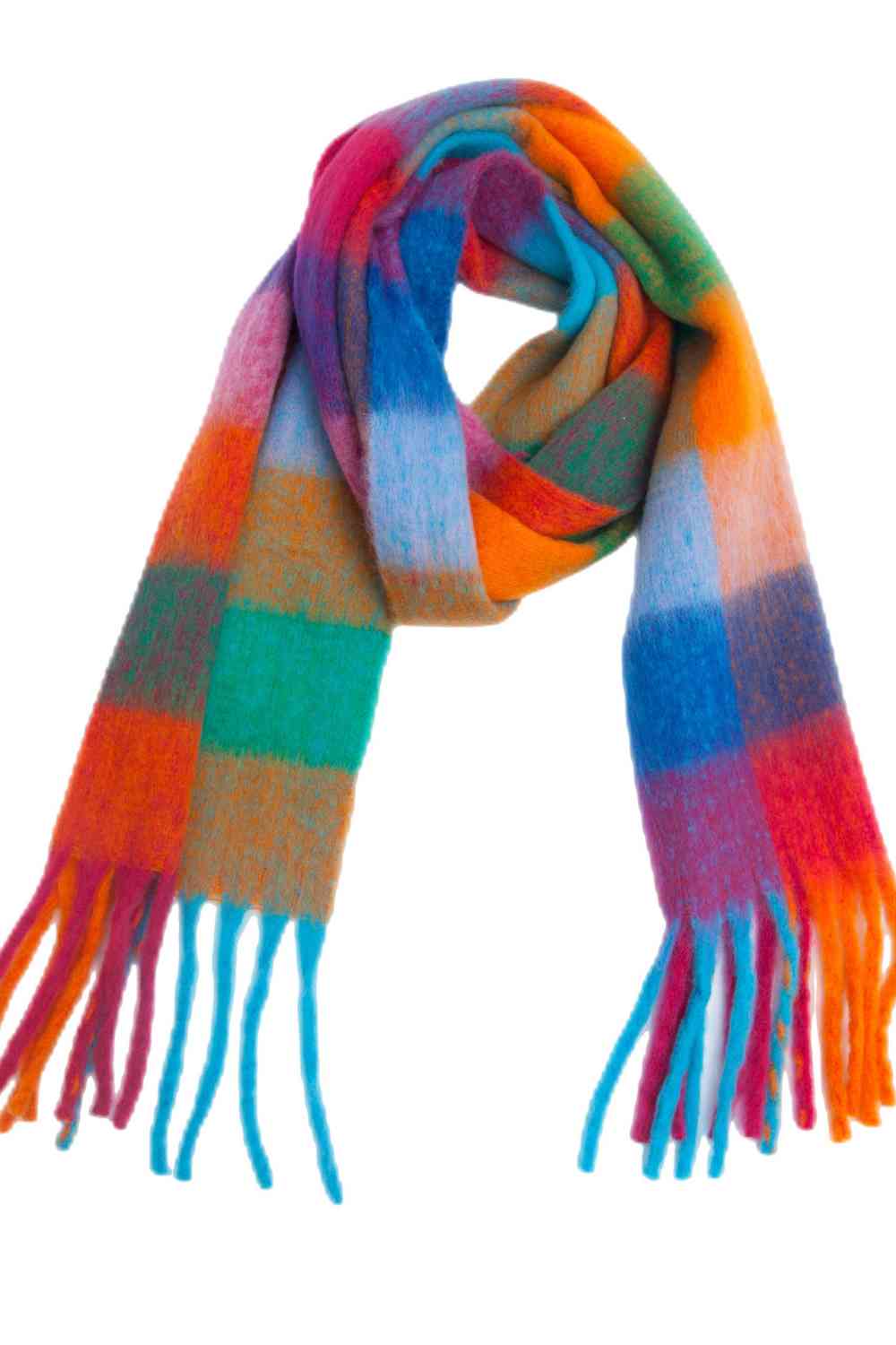 Fringe Detail Polyester Scarf