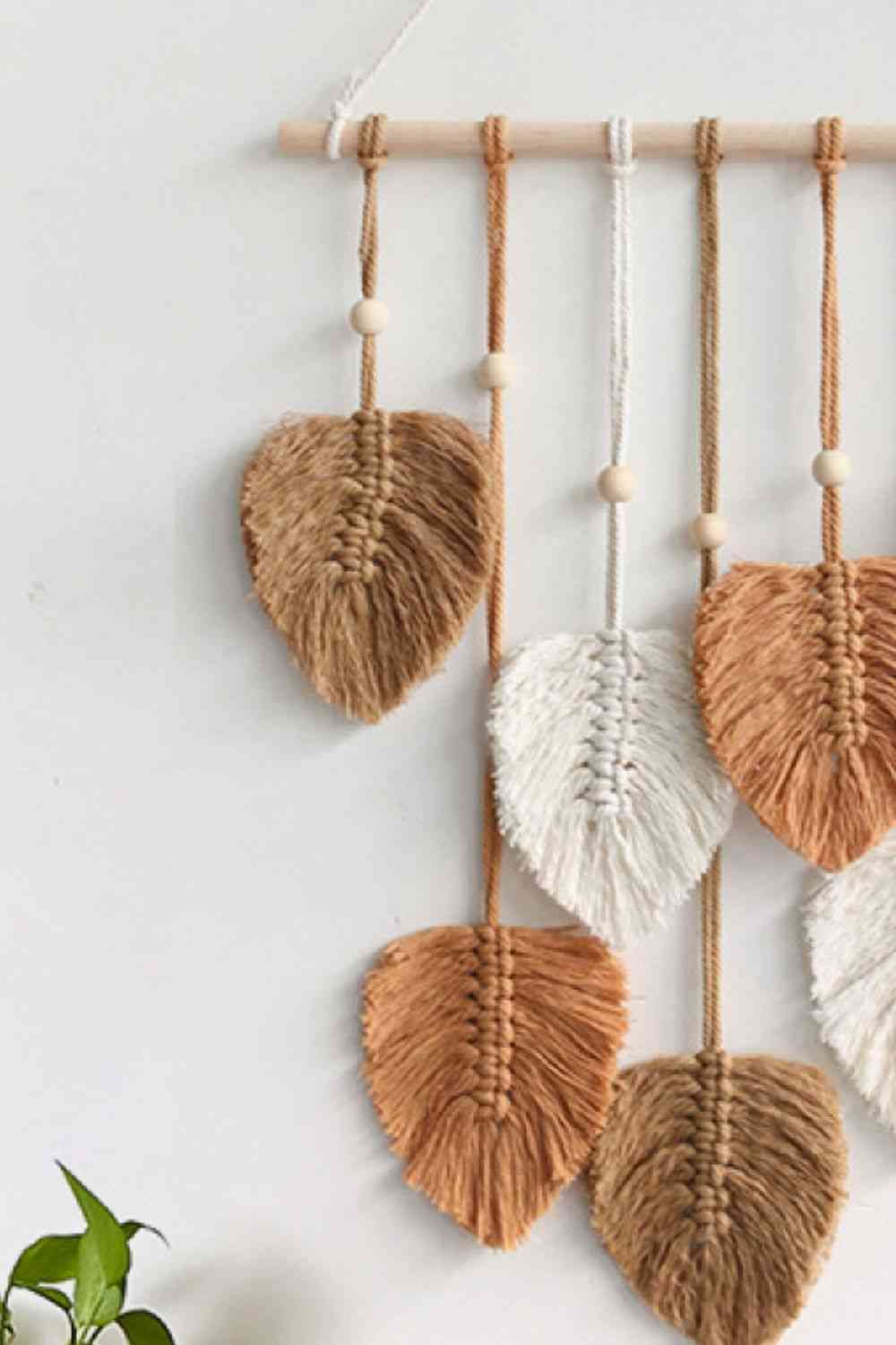 Macrame Leaf Bead Wall Hanging