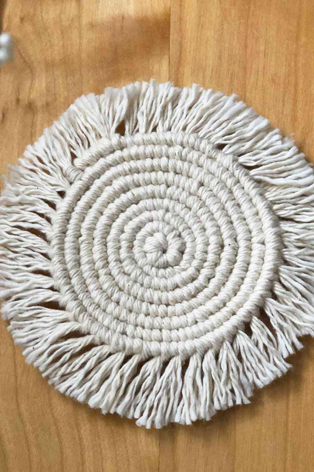 11.8" Macrame Round Cup Mat