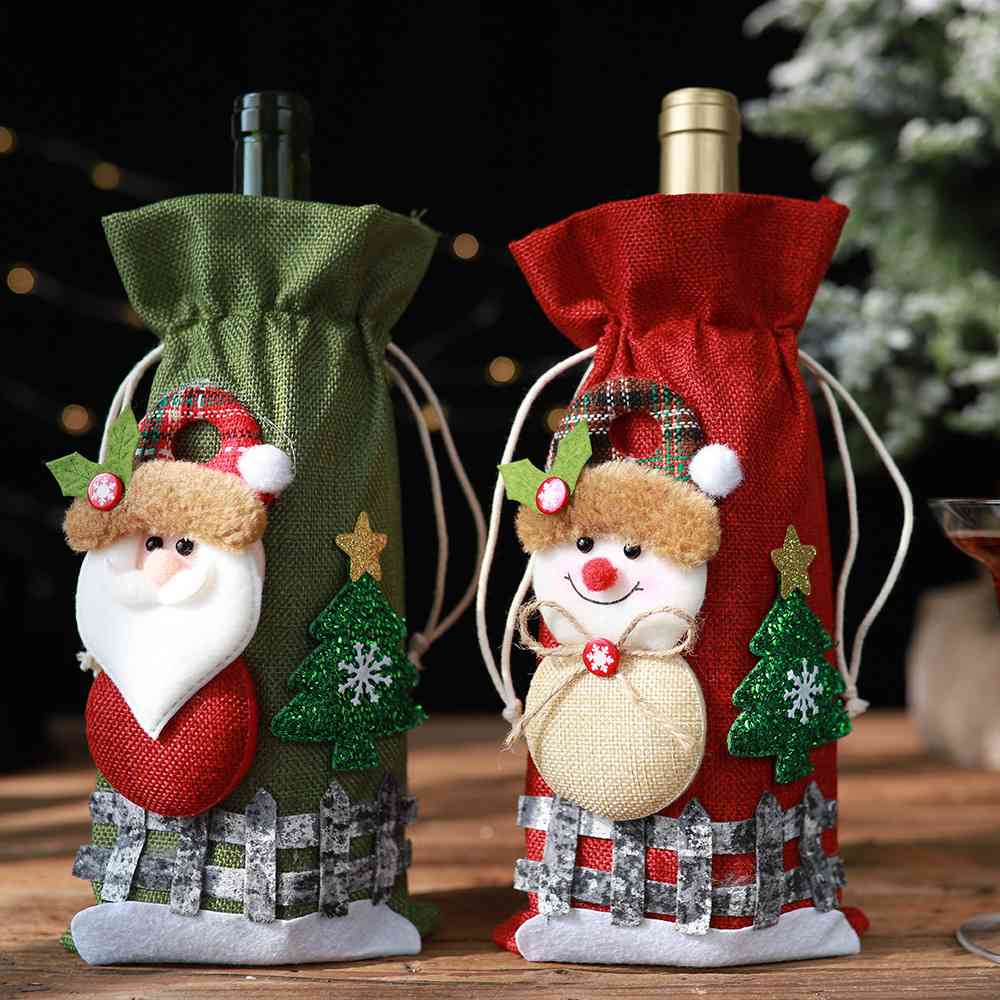 Assorted 2-Piece Christmas Doll Wine Bottle Covers