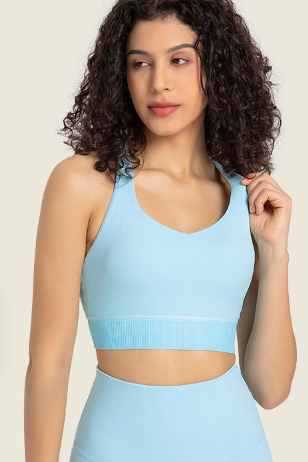 Feel Like Skin Racerback Halter Neck Sports Bra