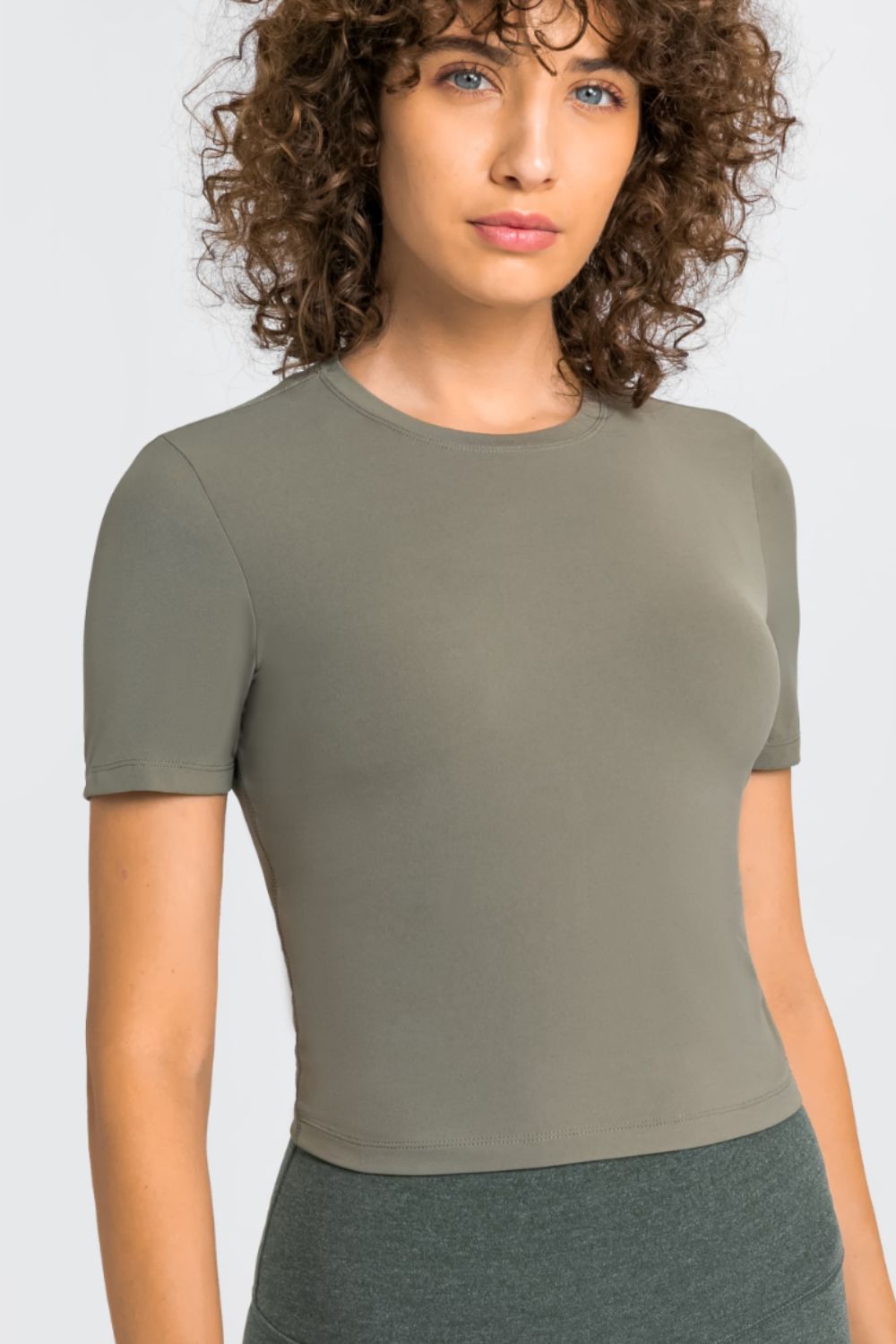 Round Neck Short Sleeve Yoga Tee