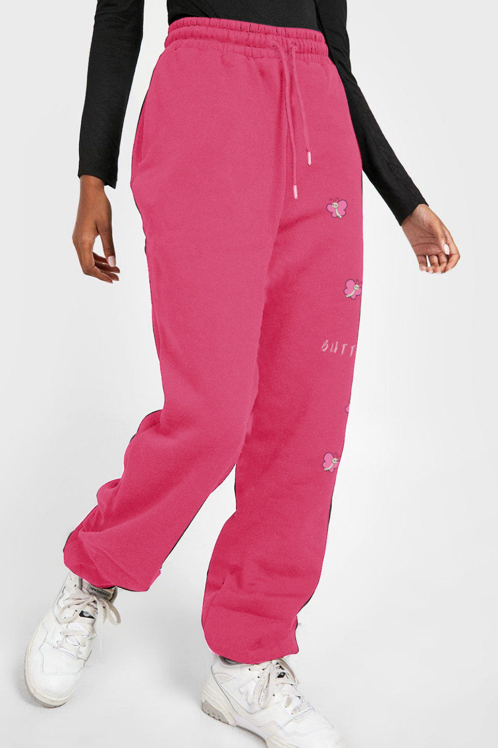 Simply Love Full Size Drawstring BUTTERFLY Graphic Long Sweatpants