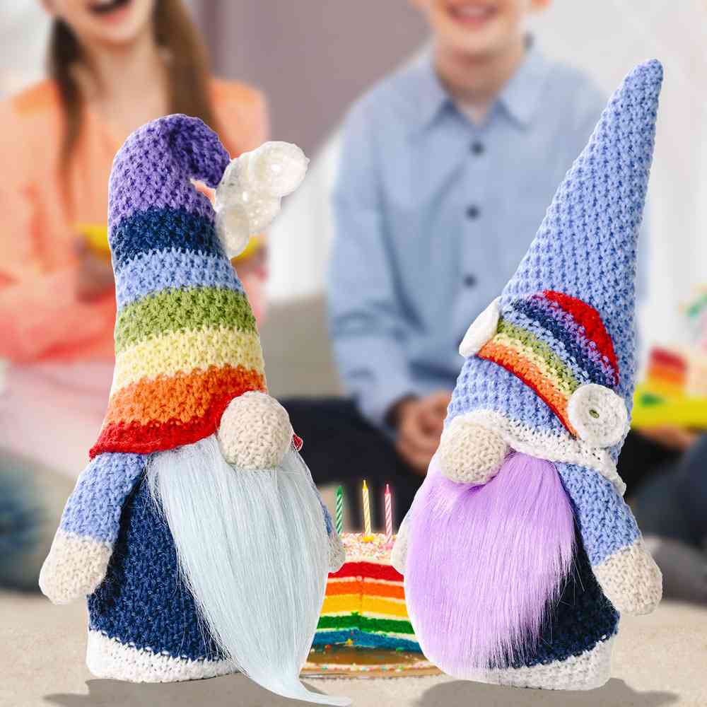 Two-Piece Rainbow Stripe Gnomes