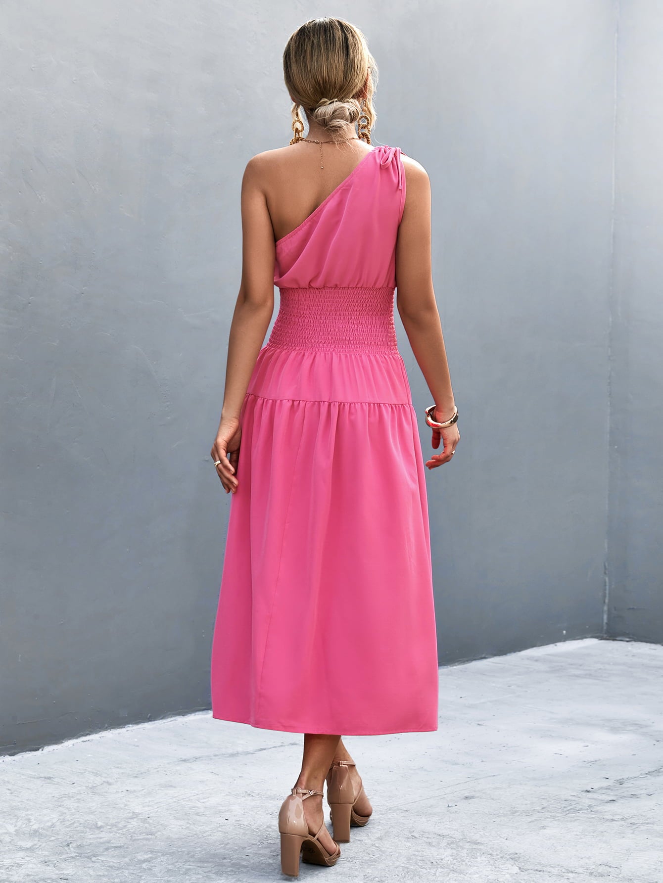 Asymmetrical One Shoulder Smocked Waist Midi Dress Simple ACK Collection The Place For Everything! Asymmetrical One Shoulder Smocked Waist Midi Dress Simple ACK Collection The Place For Everything!