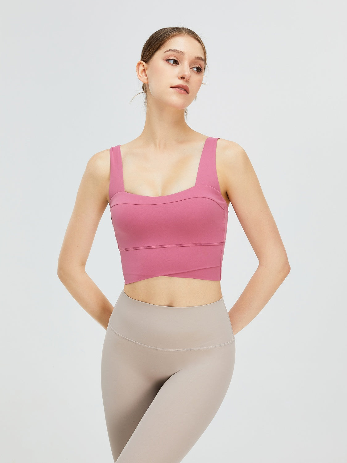 Square Neck Wide Strap Active Bra