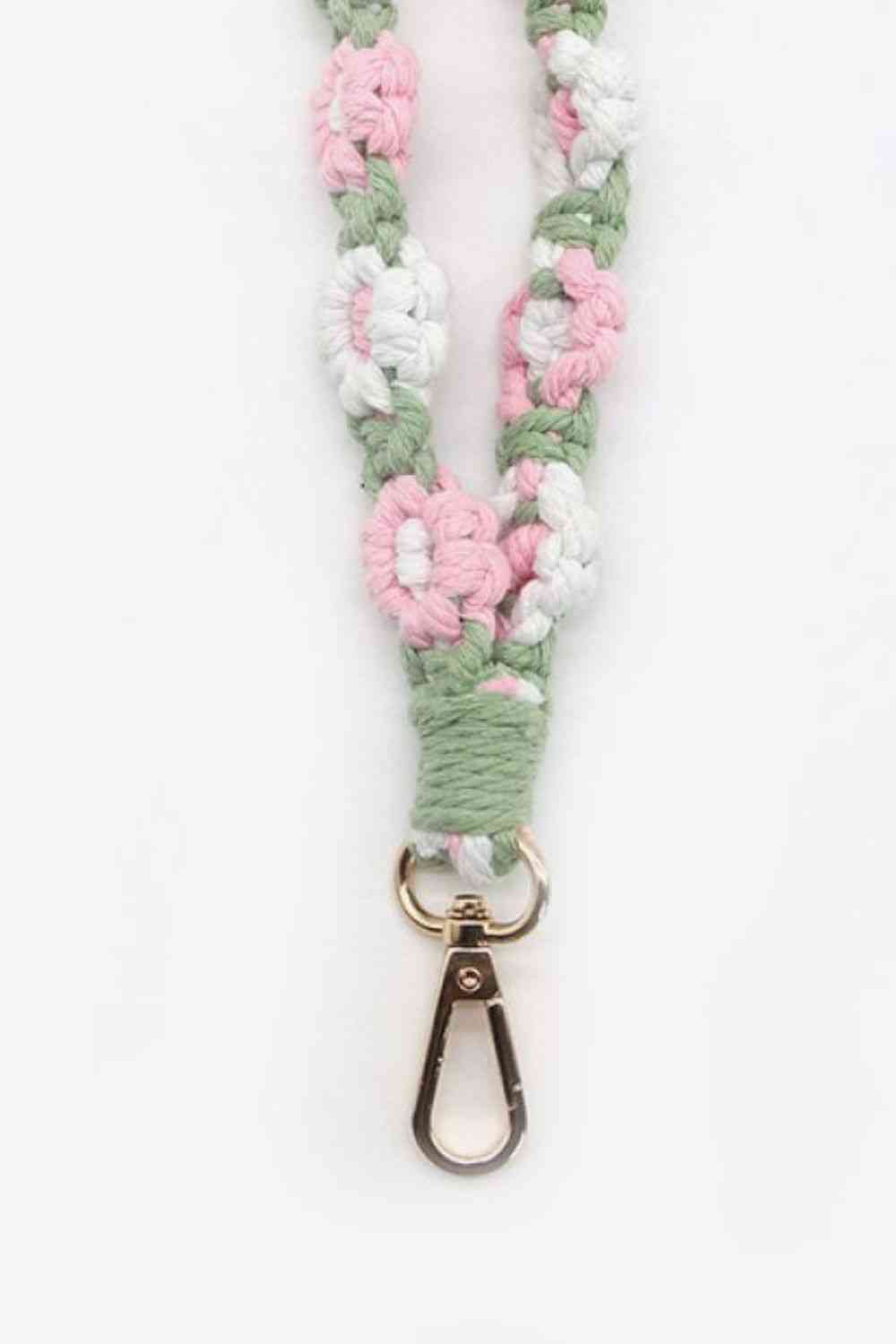 Assorted 4-Piece Macrame Flower Keychain